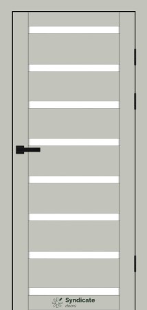 Двері Syndicat Doors PVC 103 Емалія Гріджо сатинове скло